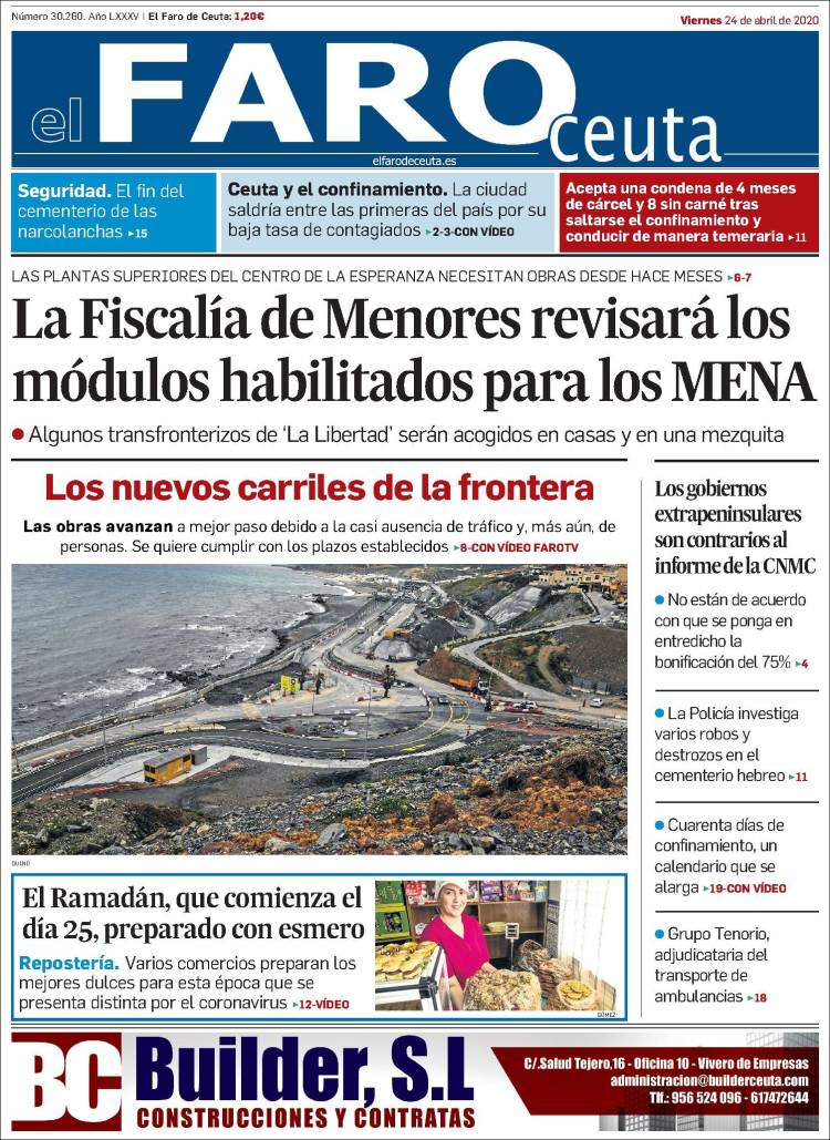 Portada de El Faro de Ceuta (España)