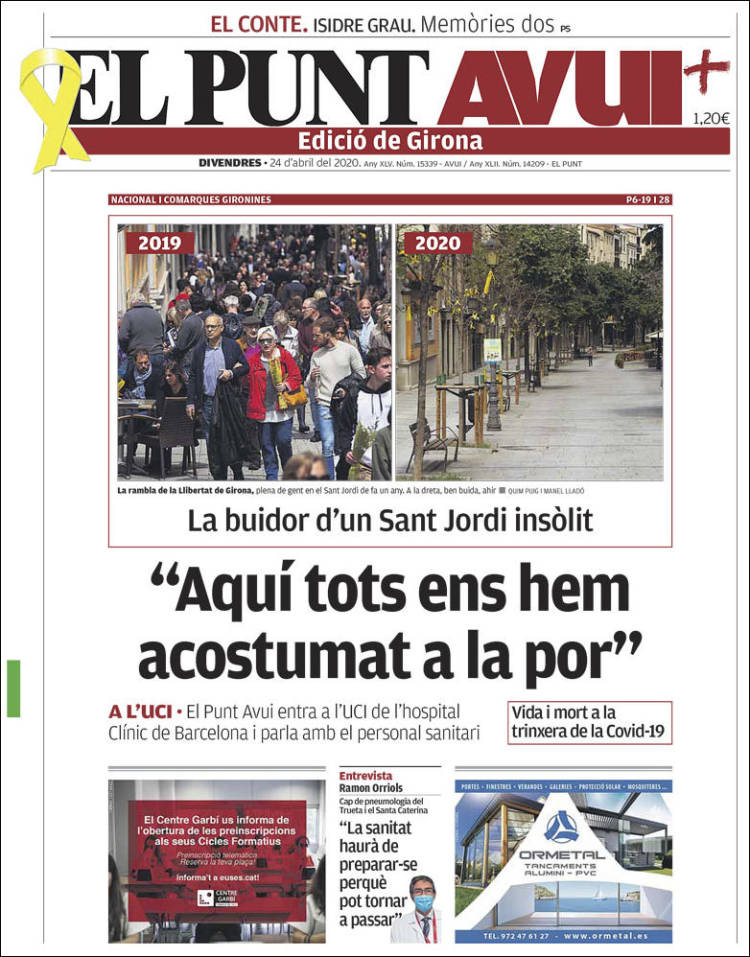 Portada de El Punt Avui - Girona (España)