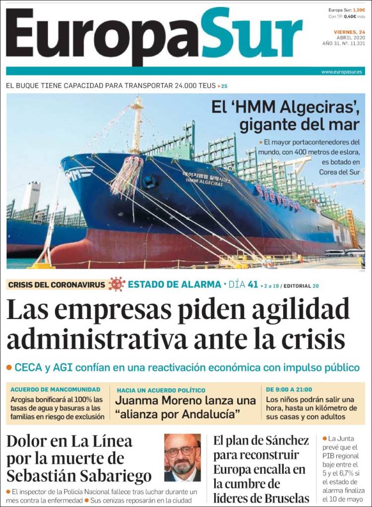 Portada de Europa Sur (España)