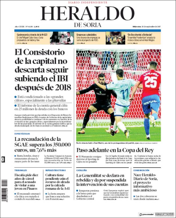 Portada de Heraldo de Soria (España)