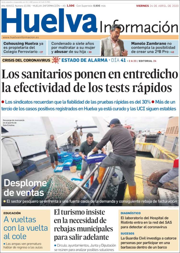 Portada de Huelva Información (España)