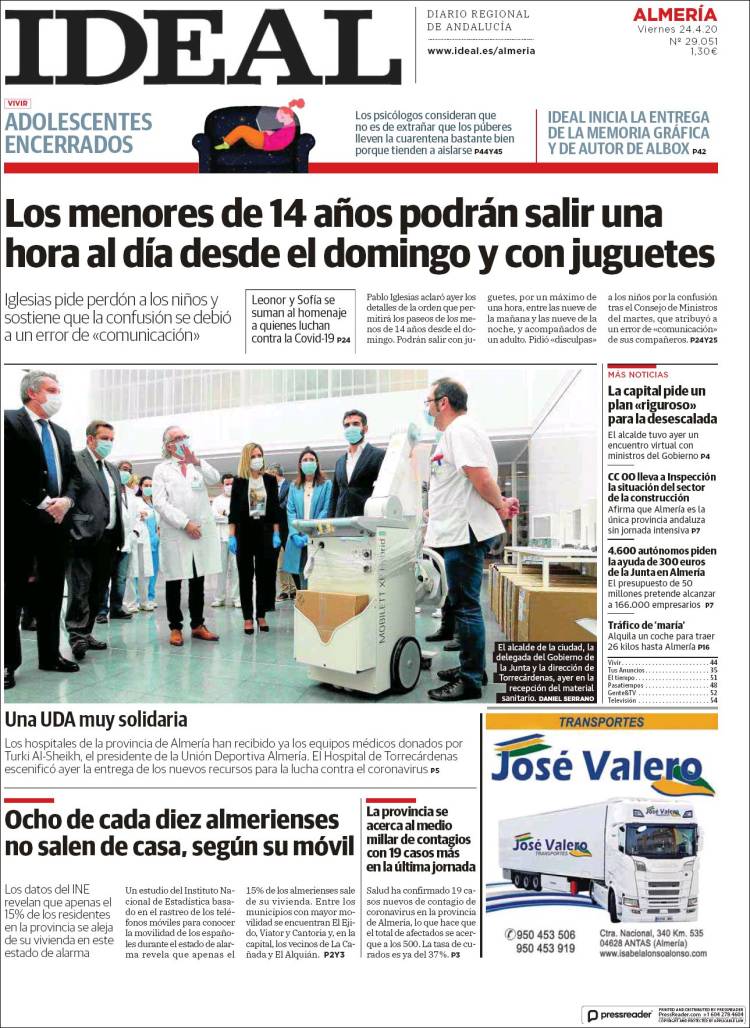 Portada de Ideal Almeria (España)