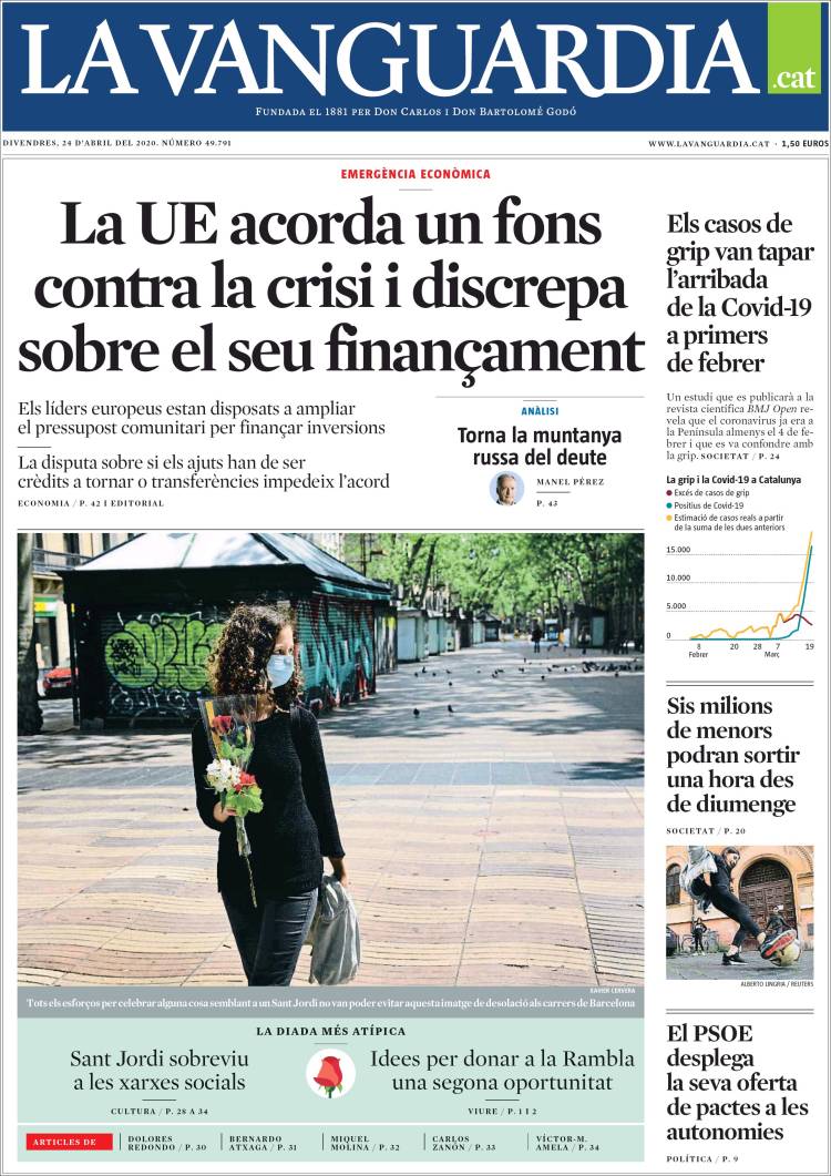 Portada de La Vanguardia (España)