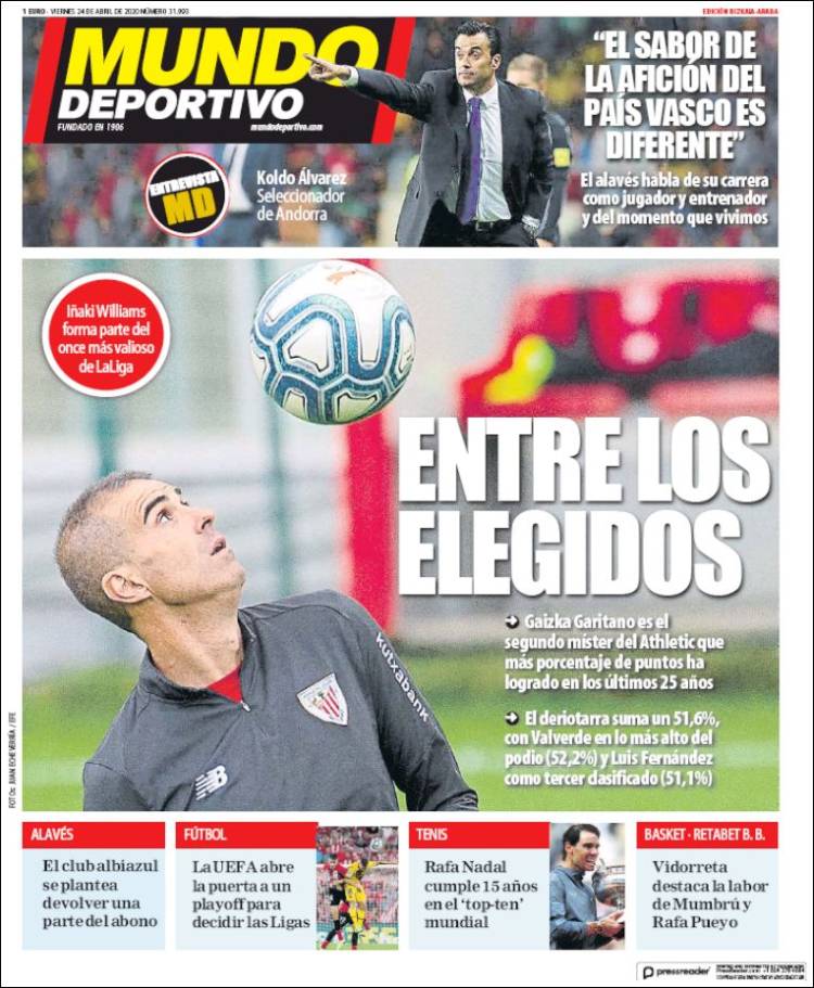 Portada de Mundo Deportivo Bizkaia (España)