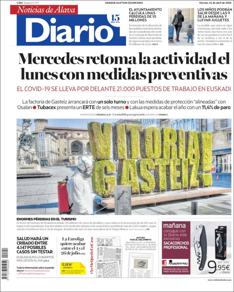 Portada de Noticias de Álava (España)