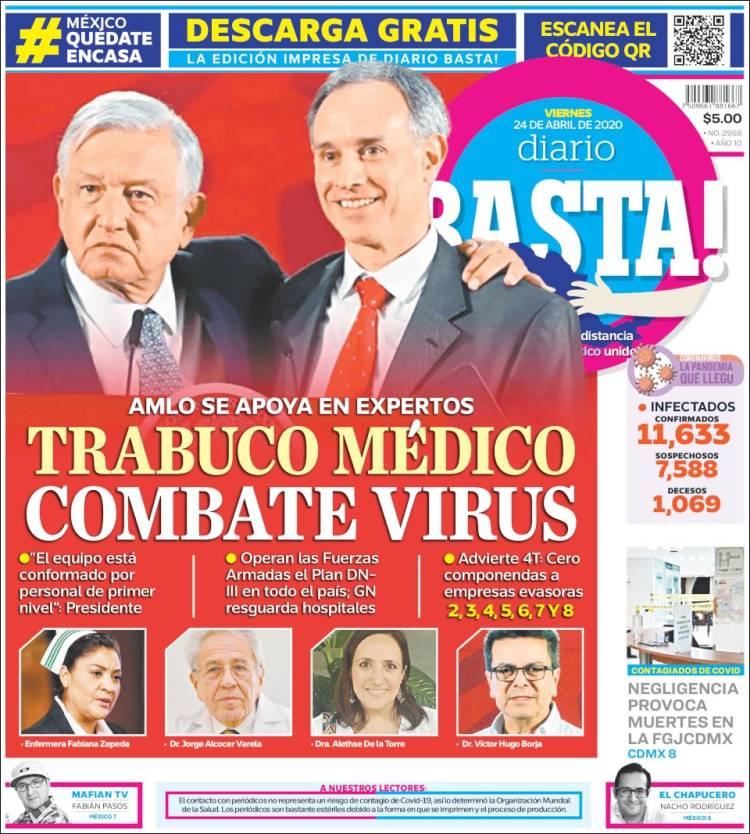 Portada de Diario Basta (México)