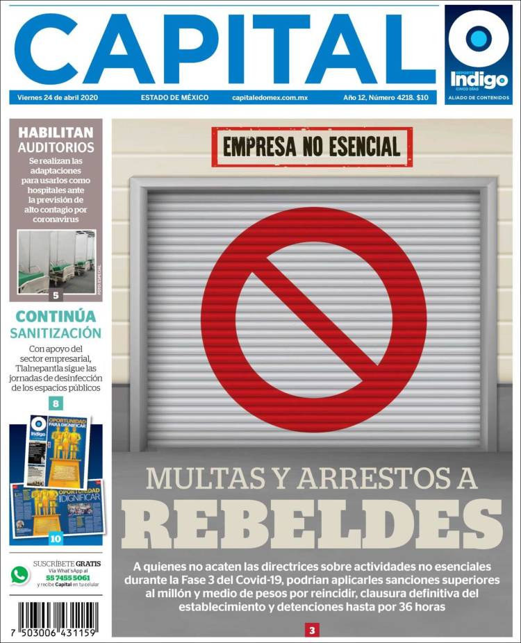 Portada de Capital México (México)