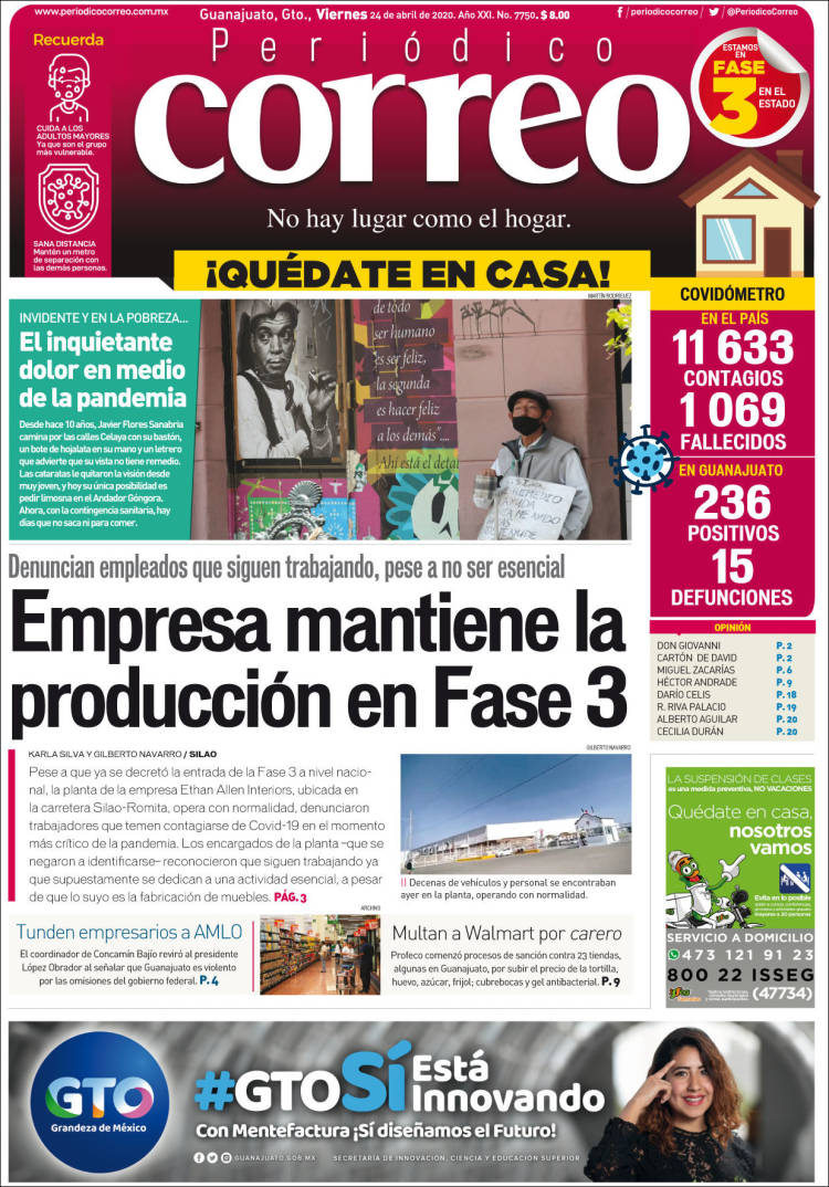 Portada de Correo - El diario del Estado de Guanajuato (México)