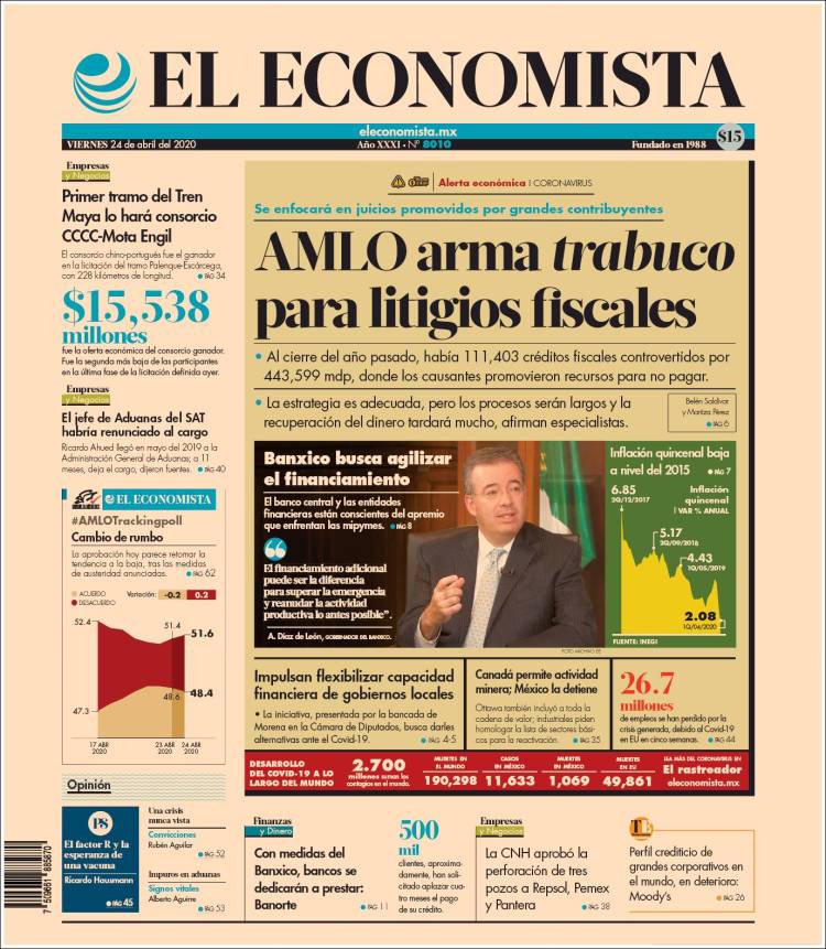 Portada de El Economista (México)