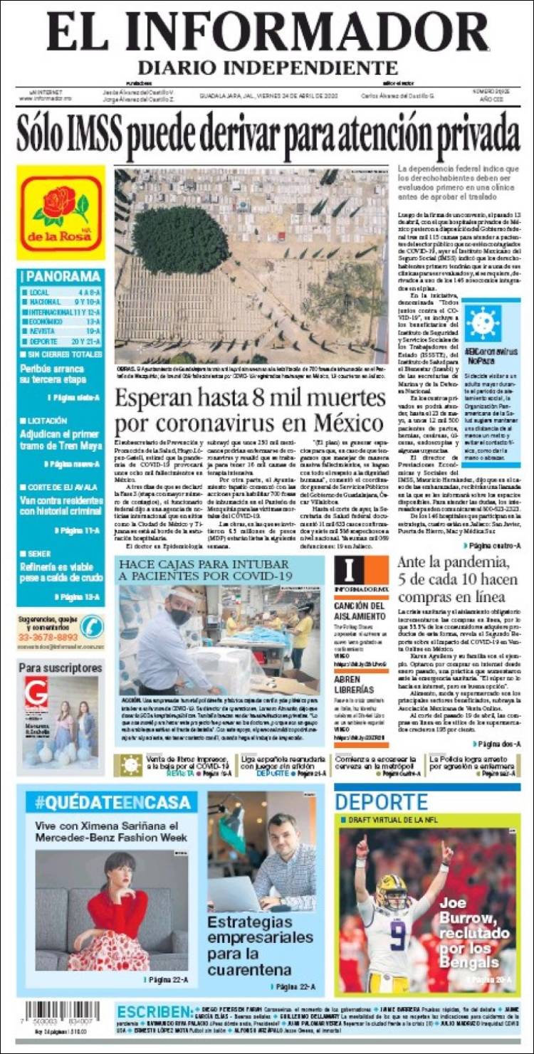 Portada de El Informador (México)