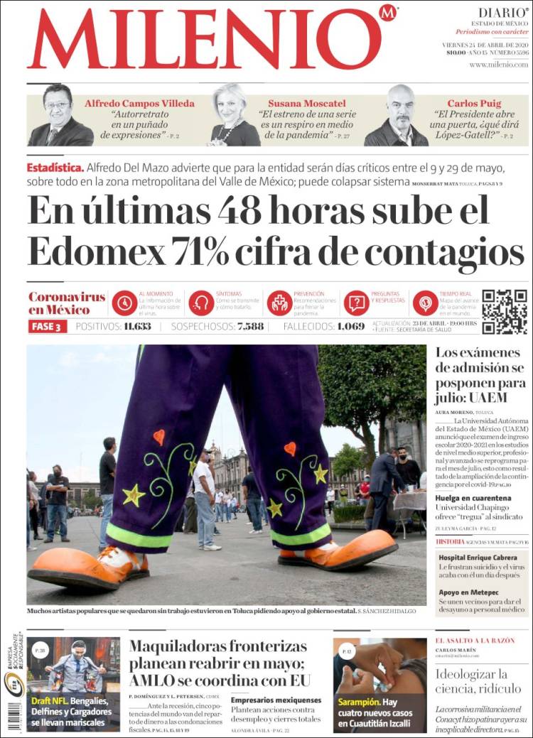 Portada de Milenio - Estado de México (México)