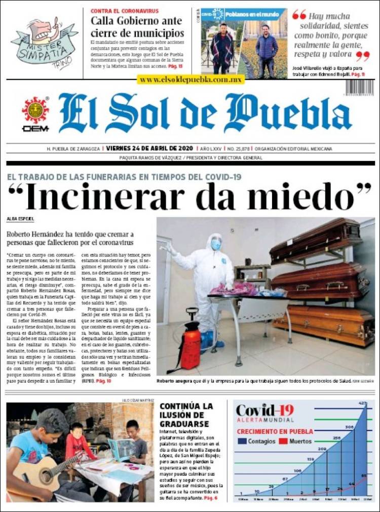 Portada de El Sol de Puebla (México)