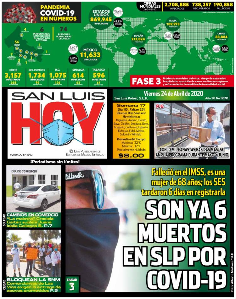 Portada de San Luis Hoy (México)