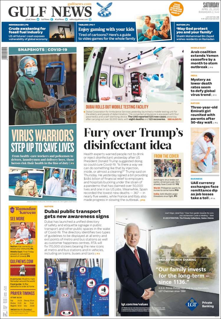 Portada de Gulf News (Asia-Pacífico)