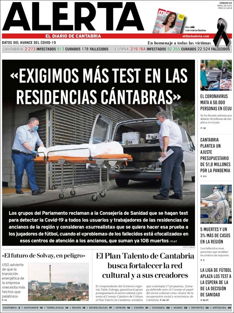 Portada de Alerta - El Diario de Cantabria (España)