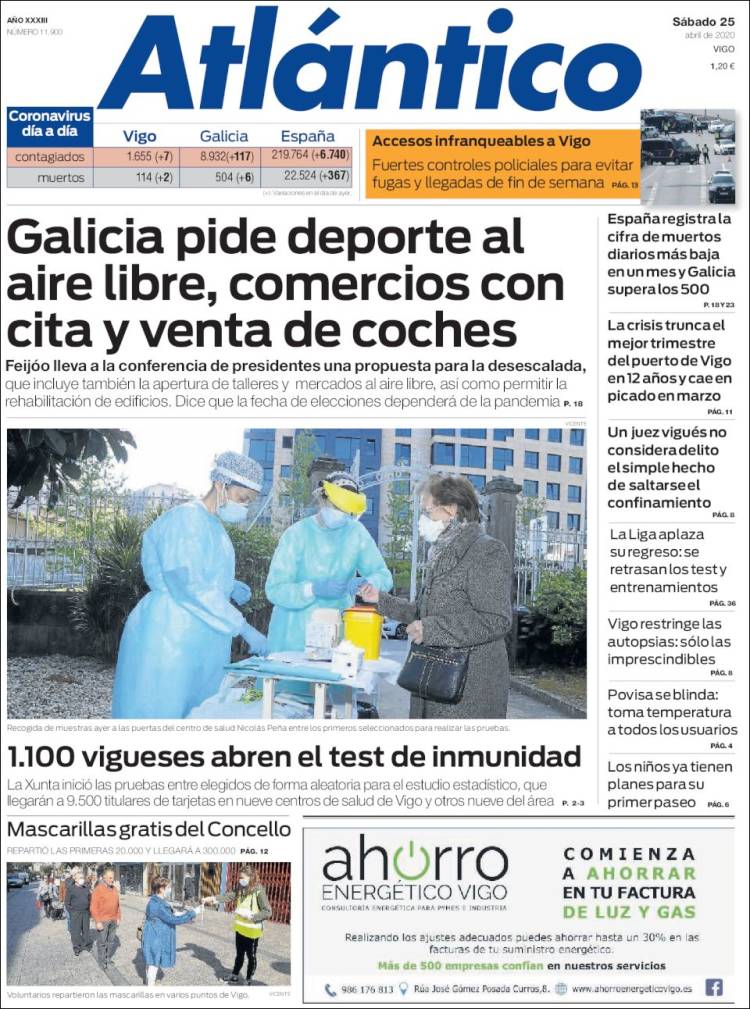 Portada de Atlántico Diario (España)