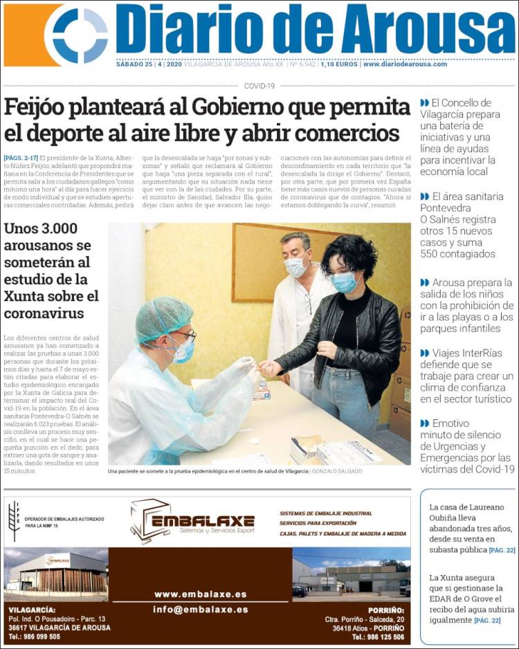 Portada de Diario de Arousa (España)