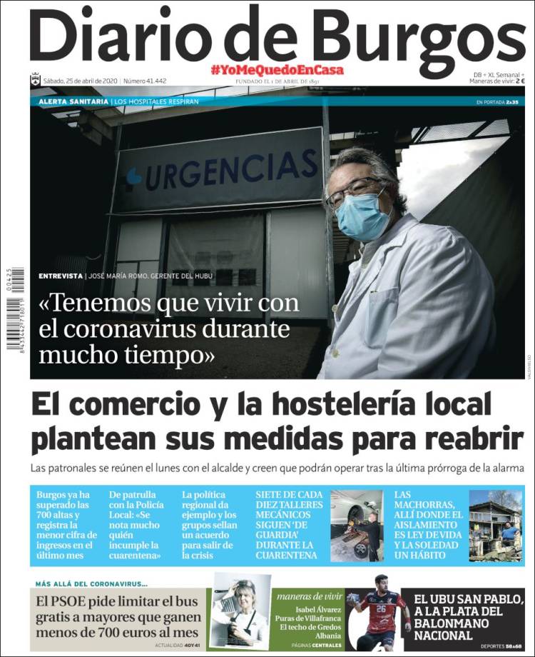 Portada de Diario de Burgos (España)