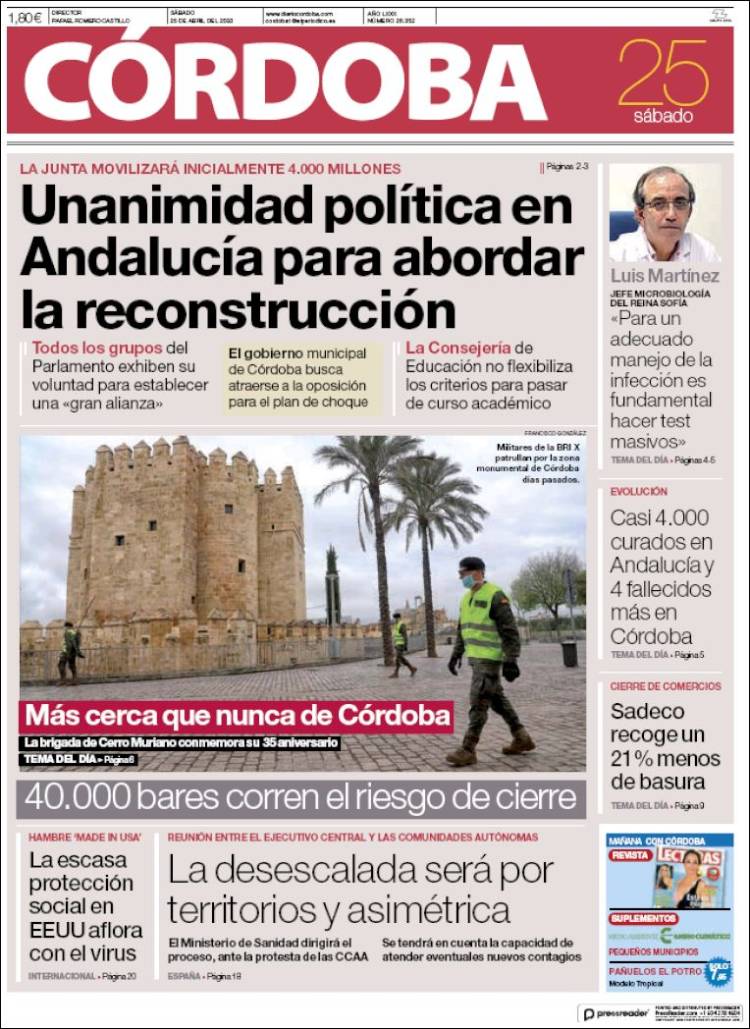 Portada de Diario de Córdoba (España)