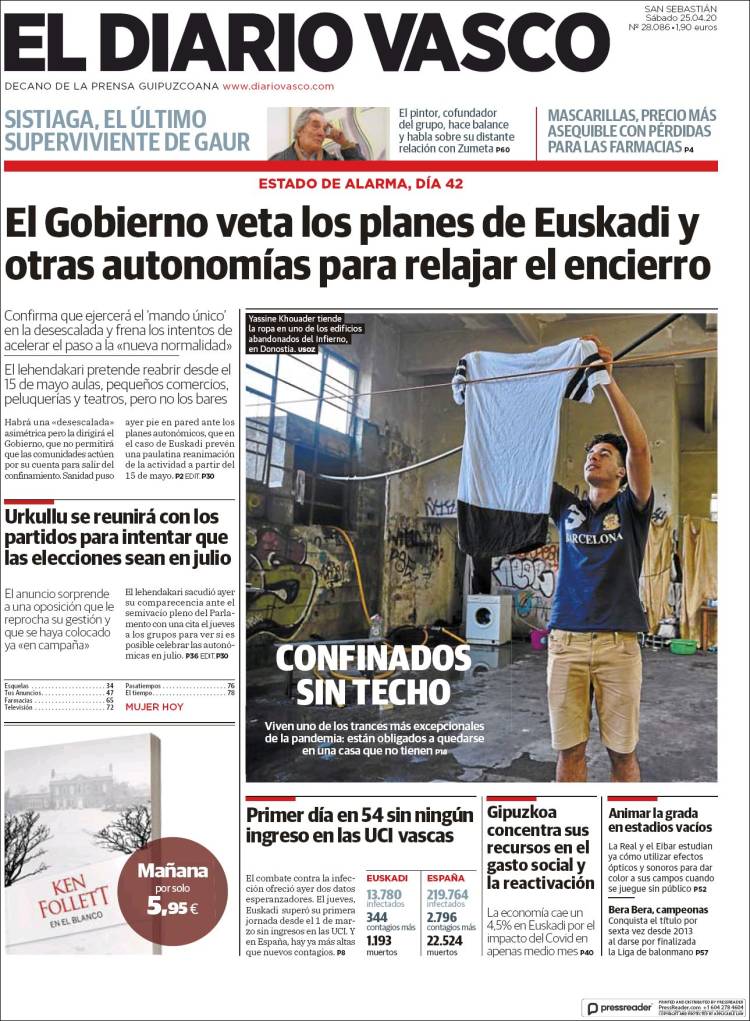 Portada de Diario Vasco (España)