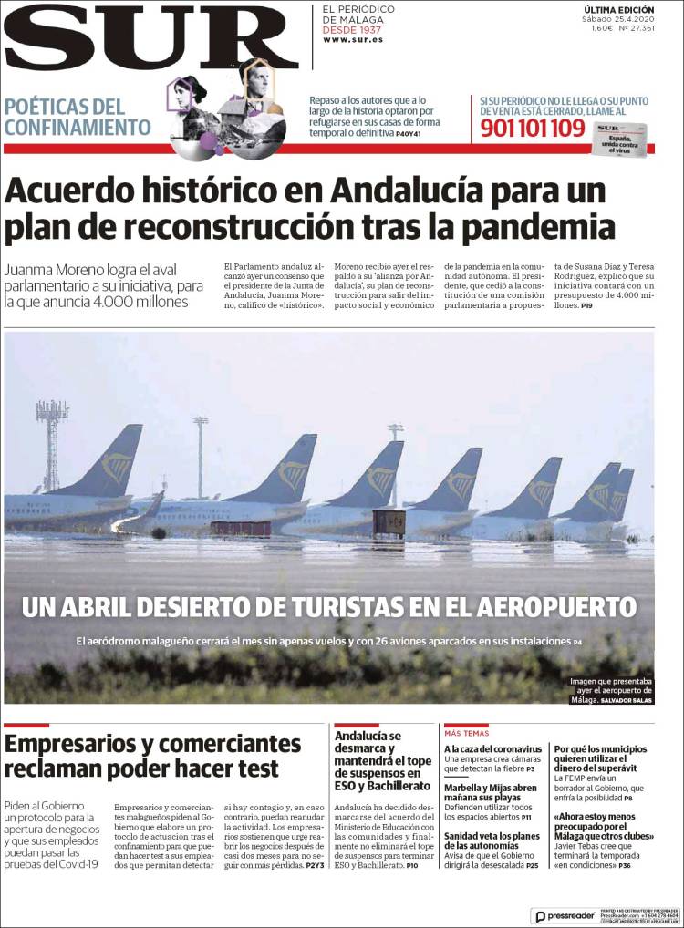 Portada de Diario el Sur (España)