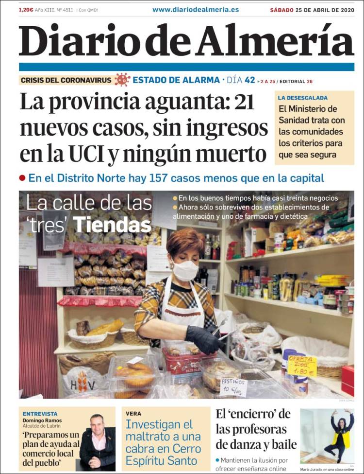 Portada de Diario de Almería (España)