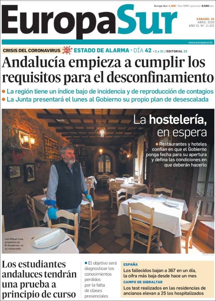 Portada de Europa Sur (España)