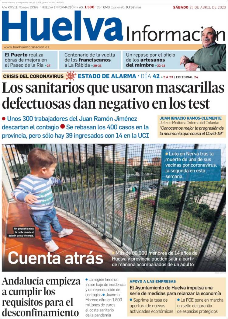 Portada de Huelva Información (España)