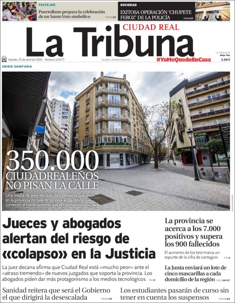 Portada de La Tribuna de Ciudad Real (España)