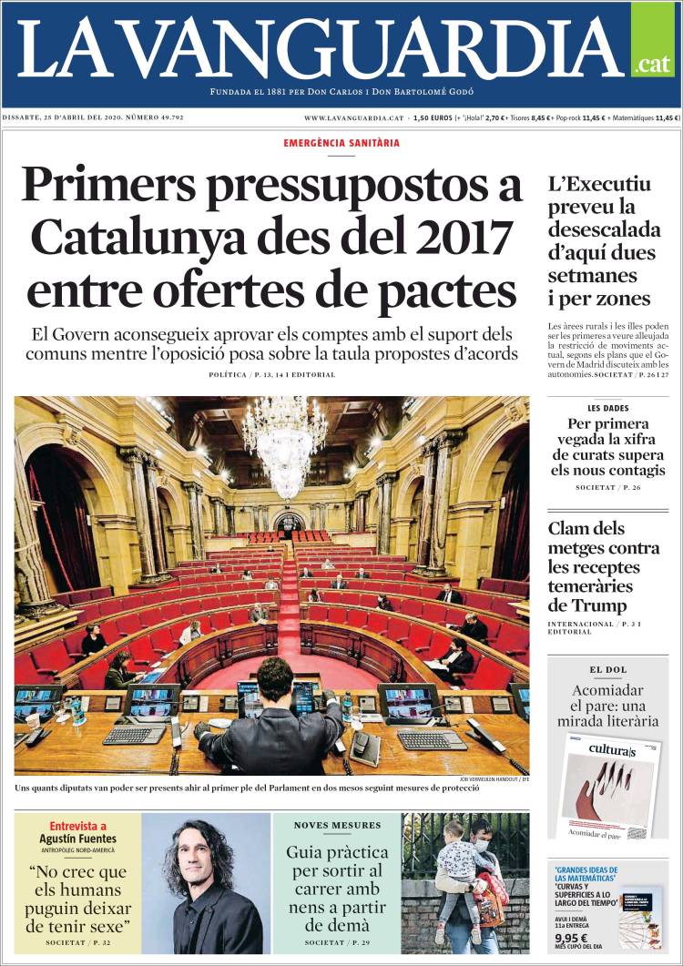 Portada de La Vanguardia (España)