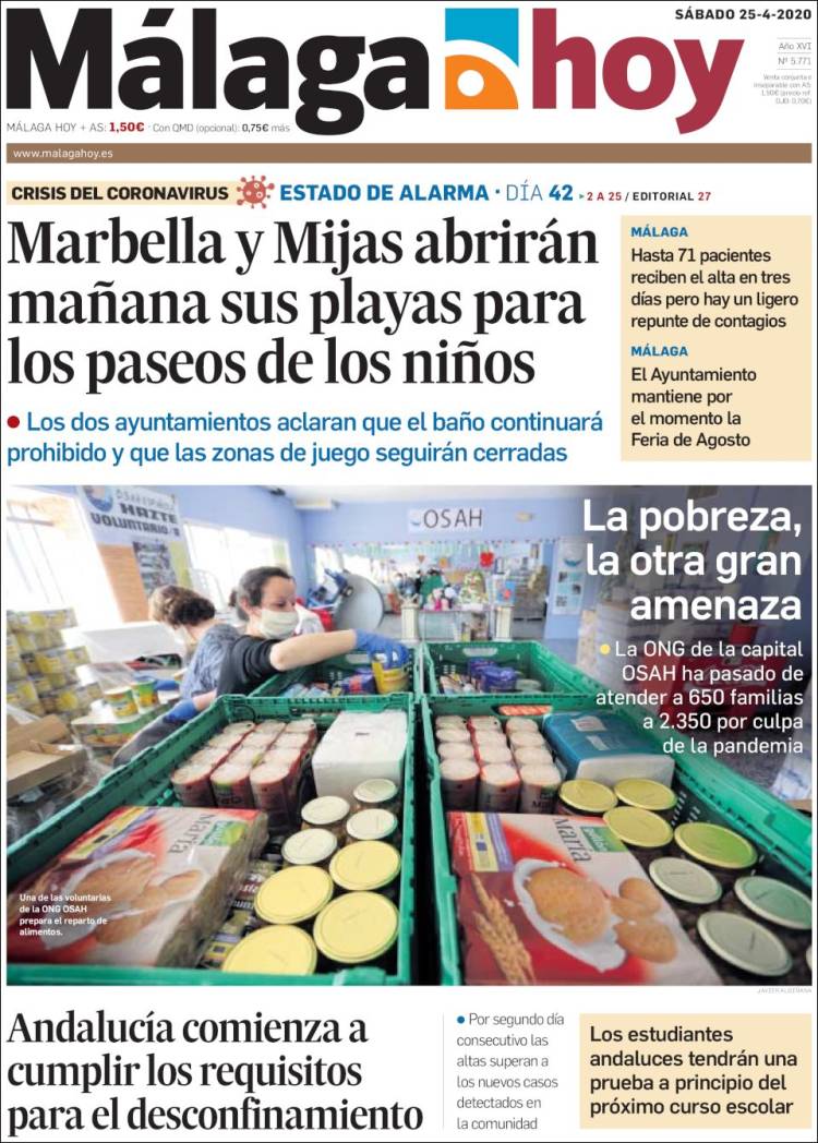 Portada de Málaga Hoy (España)