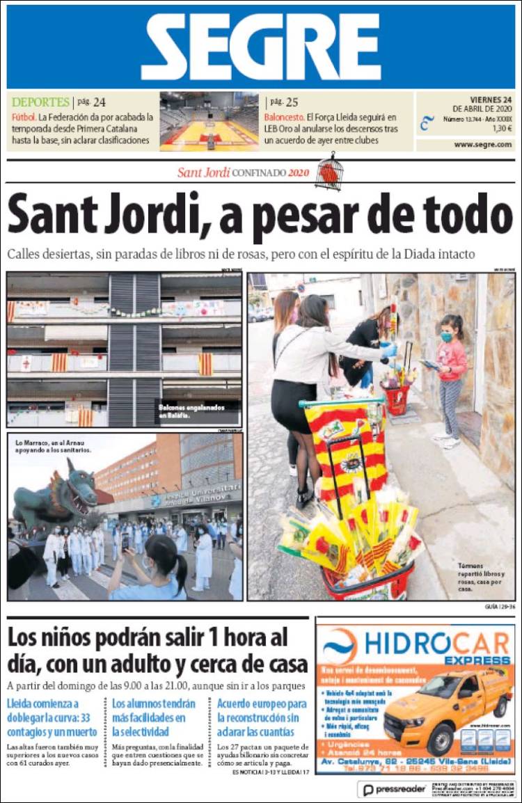 Portada de Segre  (España)