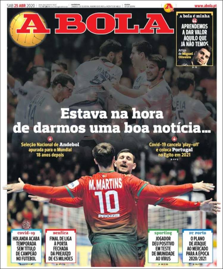 Portada de A Bola (Portugal)