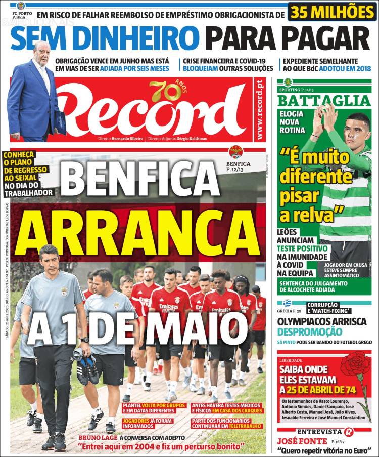 Portada de Record (Portugal)