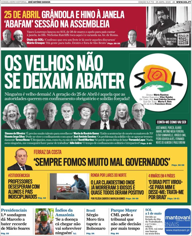 Portada de Jornal Sol (Portugal)