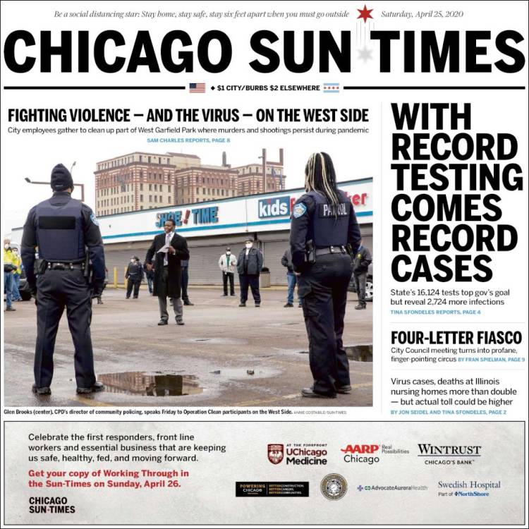 Portada de Chicago Sun-Times (USA)