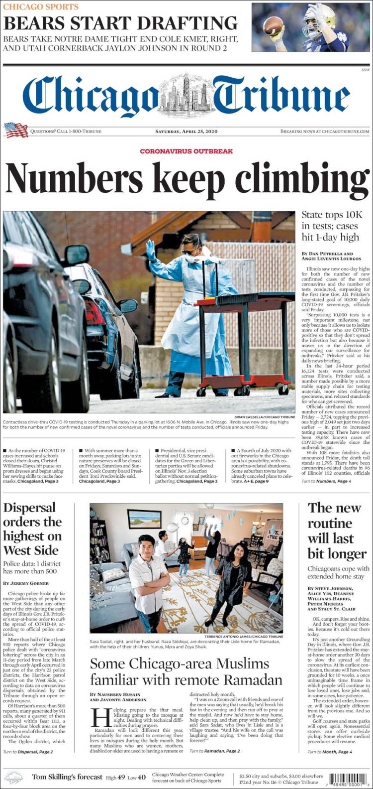 Portada de Chicago Tribune (USA)