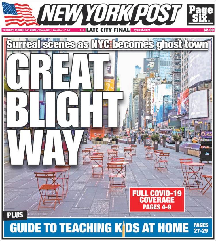 Portada de New York Post (USA)