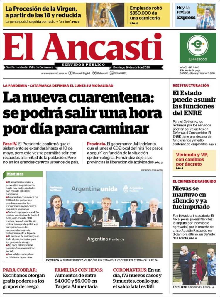 Portada de El Ancasti (Argentina)