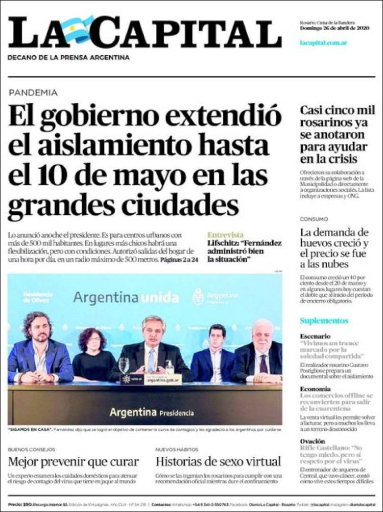 Portada de La Capital - Rosario (Argentina)