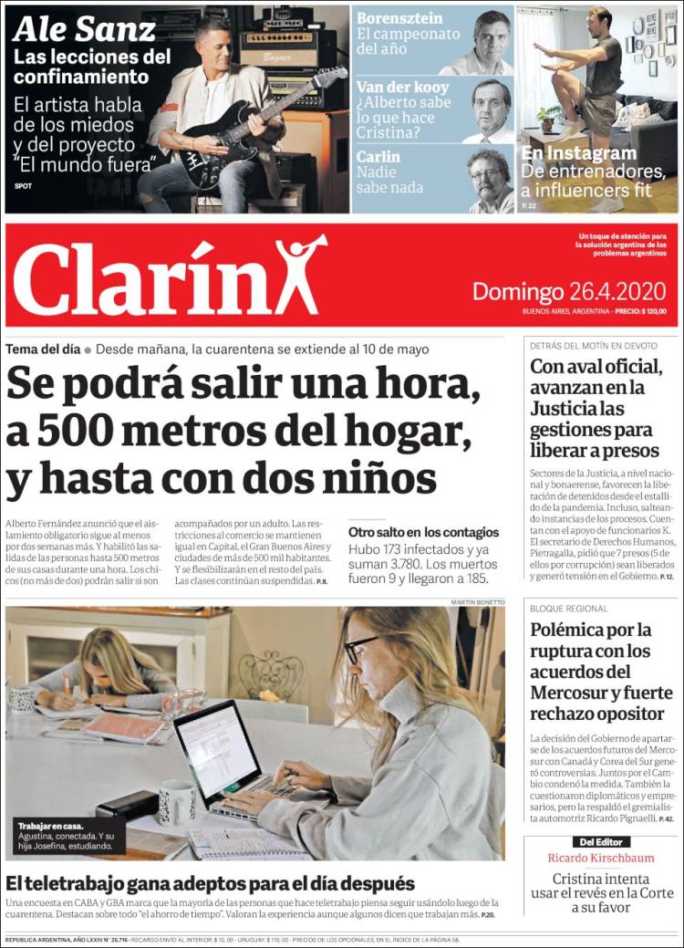 Portada de Clarín (Argentina)