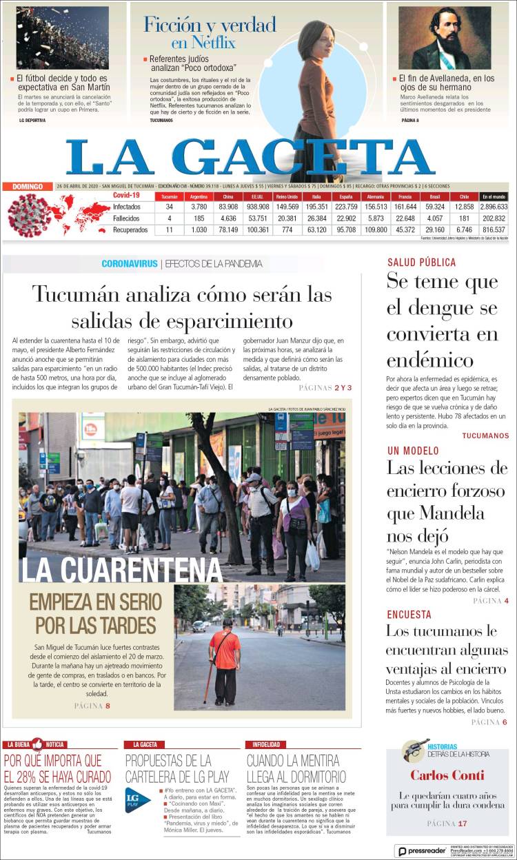 Portada de La Gaceta (Argentina)