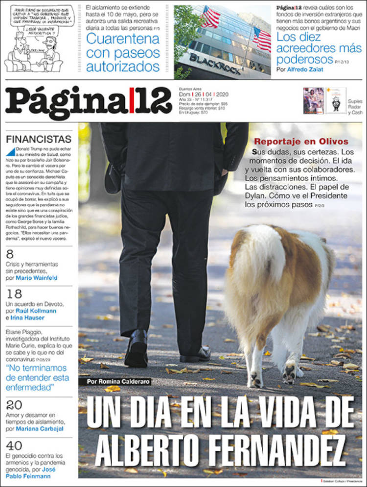 Portada de Página/12 (Argentina)