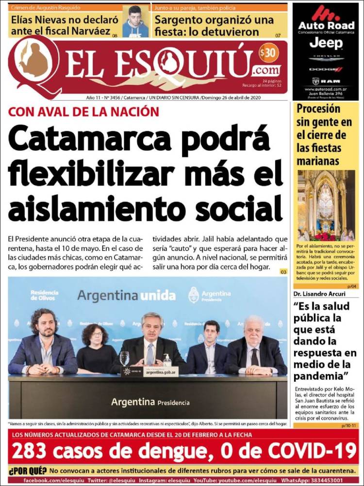 Portada de El Esquiu (Argentina)