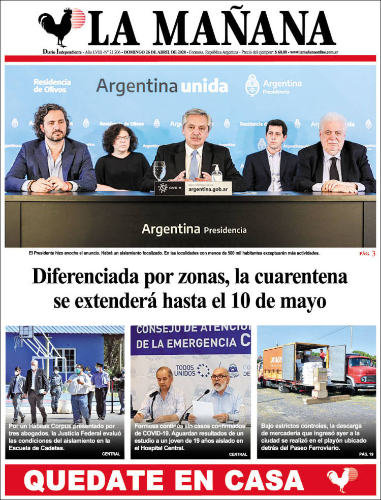 Portada de Diario La Mañana (Argentina)
