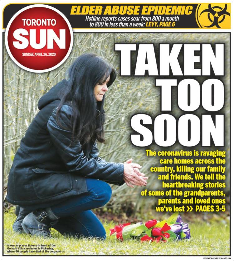 Portada de The Toronto Sun (Canadá)