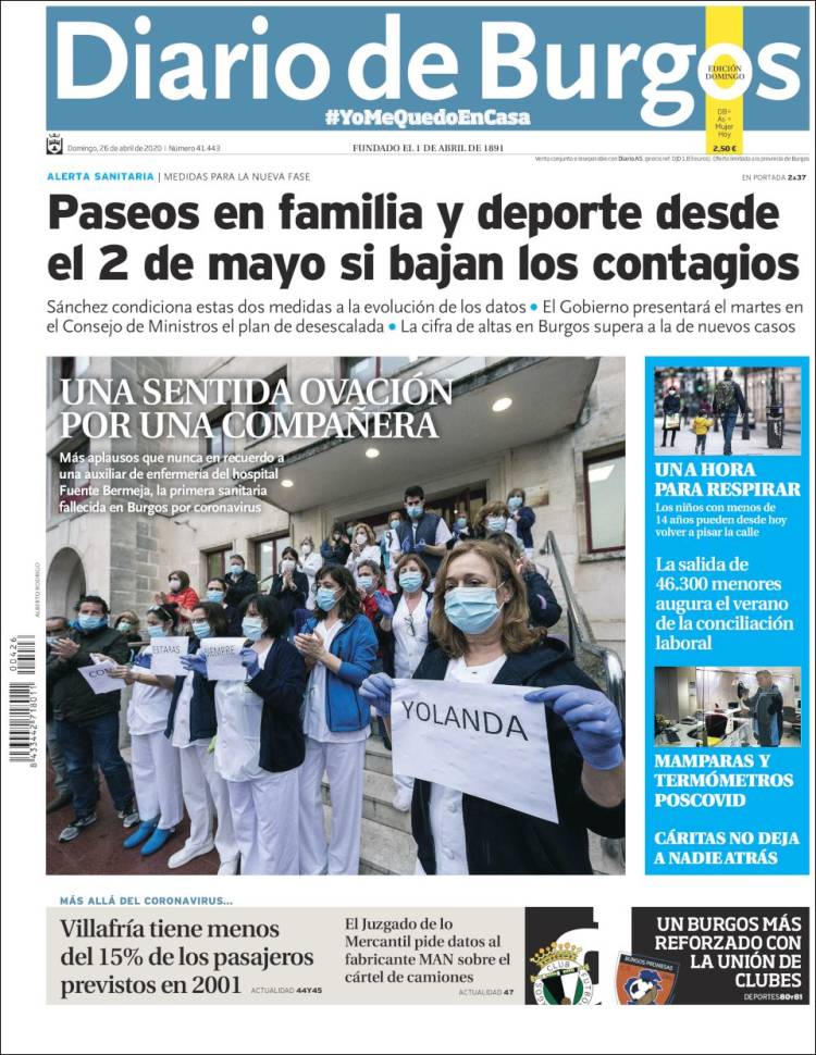 Portada de Diario de Burgos (España)