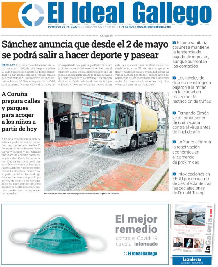 Portada de Diario de Ferrol (España)