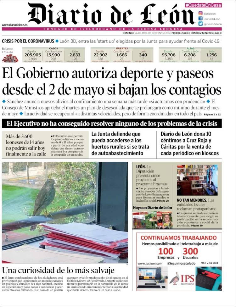 Portada de Diario de León (España)