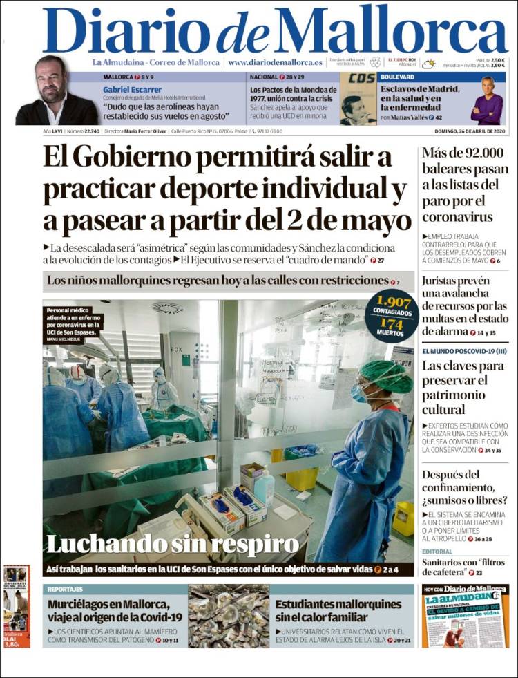 Portada de Diario de Mallorca (España)